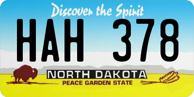 ND license plate HAH378