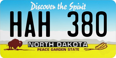 ND license plate HAH380