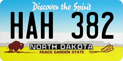 ND license plate HAH382