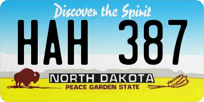 ND license plate HAH387