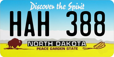 ND license plate HAH388