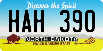 ND license plate HAH390