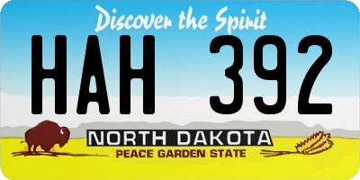 ND license plate HAH392