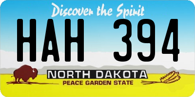 ND license plate HAH394