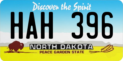 ND license plate HAH396