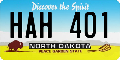 ND license plate HAH401