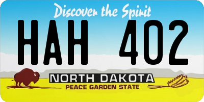 ND license plate HAH402