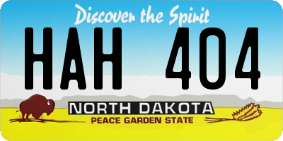 ND license plate HAH404