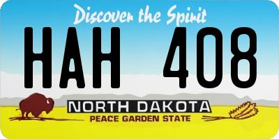 ND license plate HAH408