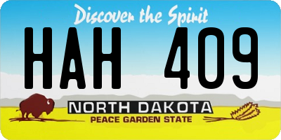 ND license plate HAH409