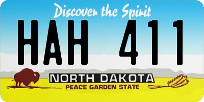 ND license plate HAH411