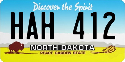 ND license plate HAH412