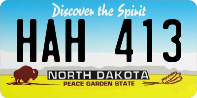 ND license plate HAH413