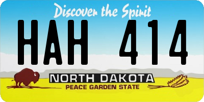 ND license plate HAH414