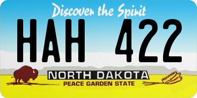 ND license plate HAH422