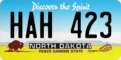 ND license plate HAH423