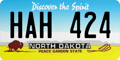ND license plate HAH424