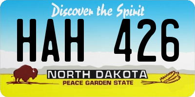 ND license plate HAH426