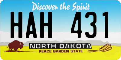 ND license plate HAH431