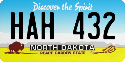 ND license plate HAH432