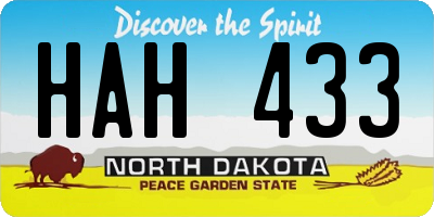 ND license plate HAH433