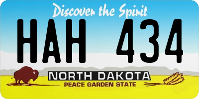 ND license plate HAH434