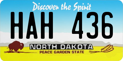 ND license plate HAH436