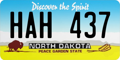 ND license plate HAH437