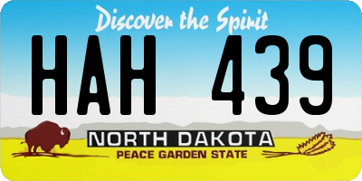 ND license plate HAH439