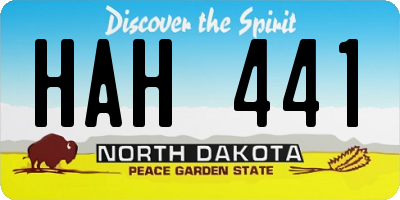 ND license plate HAH441