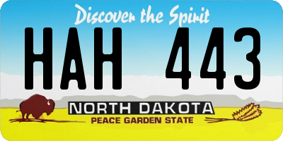 ND license plate HAH443