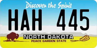 ND license plate HAH445