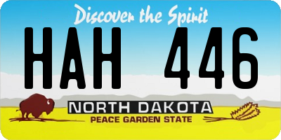 ND license plate HAH446