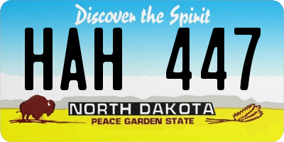 ND license plate HAH447