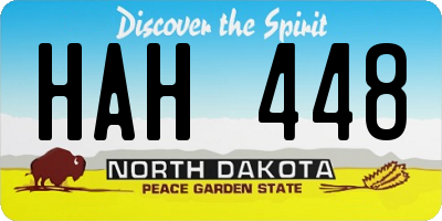 ND license plate HAH448