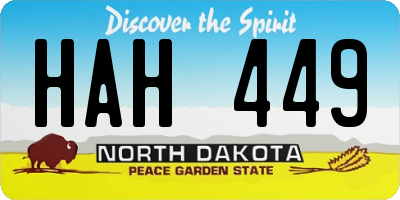 ND license plate HAH449