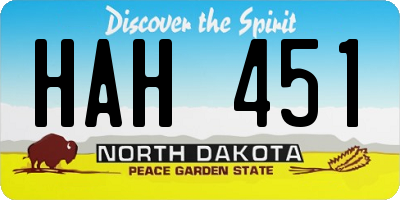 ND license plate HAH451