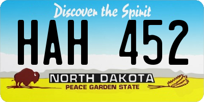 ND license plate HAH452