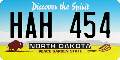 ND license plate HAH454