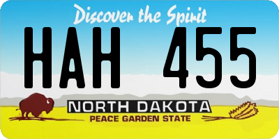ND license plate HAH455