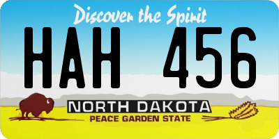 ND license plate HAH456