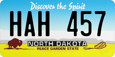 ND license plate HAH457