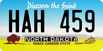 ND license plate HAH459