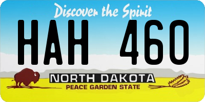 ND license plate HAH460