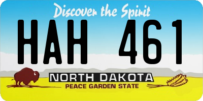 ND license plate HAH461