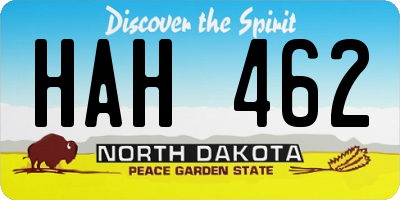 ND license plate HAH462