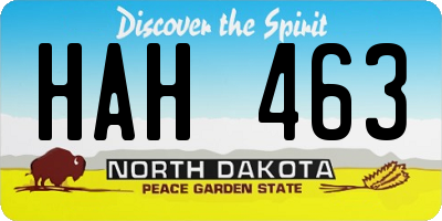 ND license plate HAH463