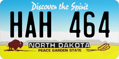 ND license plate HAH464