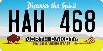 ND license plate HAH468