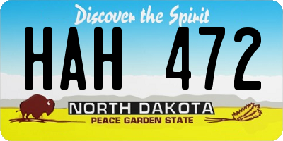 ND license plate HAH472